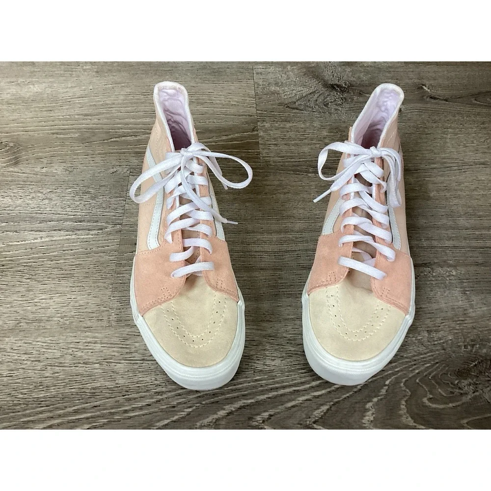 Vans Sk8-Hi Womens size 9.5 Tapered Stackform Pink Suede High Top Shoes Platform